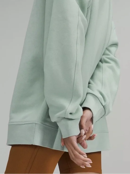 Lululemon Perfectly Oversized Crewneck Pullover in Light Green size 10 - Picture 2 of 10